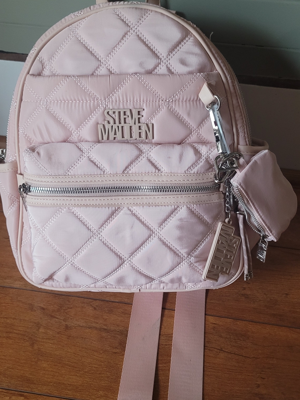 Steve Madden Blush Pink Quilted Mini Backpack